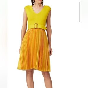 Sachin + Babi Belted Pleated V-Neck Dress